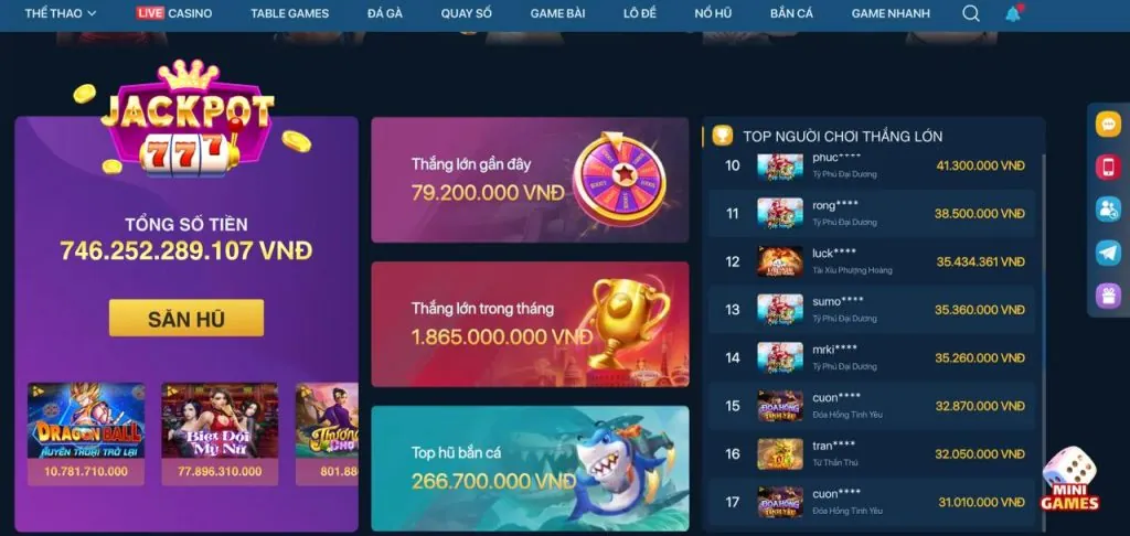 Hoàn trả tiền cược Slot Game